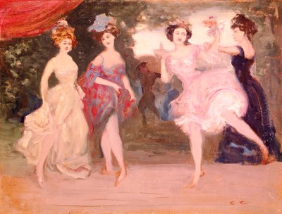 Four Dancing Girls on the Stage by Charles Edward Conder